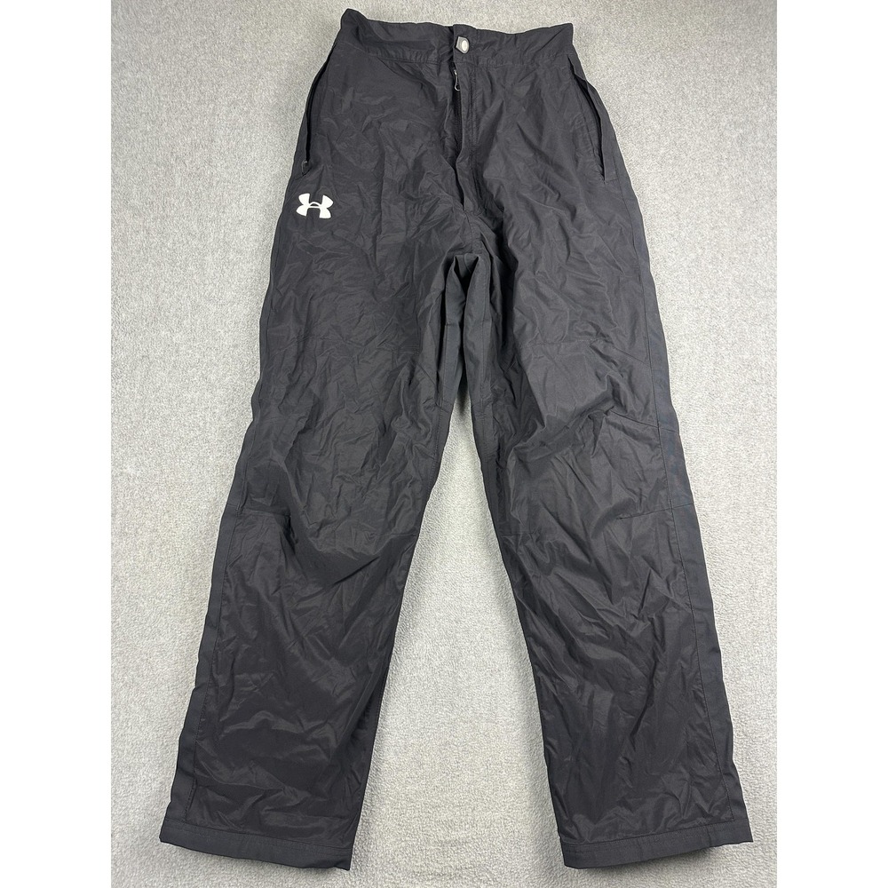 Under Armour Snow Pants Womens Medium 26x30 Black Insulated Ski Zip Hem Lined